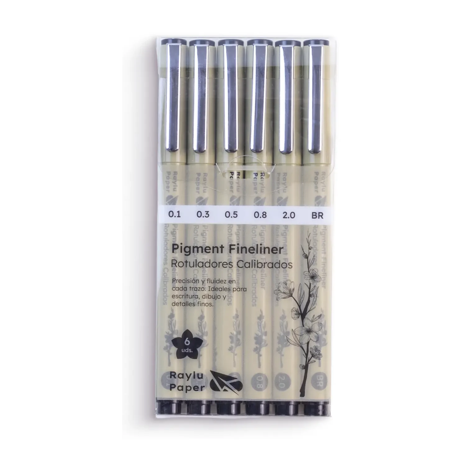 [649157] ROTULADORES CALIBRADOS PIGMENT FINELINER 6 UDS RAYLU