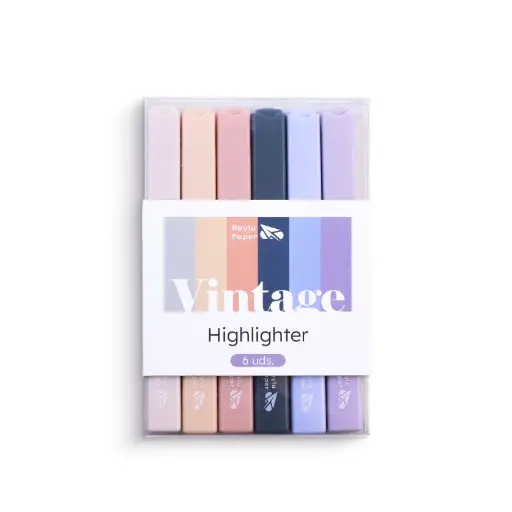 [002847] MARCADOR FLUORESCENTE HIGHLIGHT VINTAGE 6 UDS RAYLU