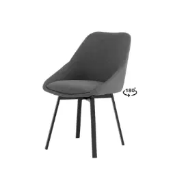 SILLA GIRATORIA AMELIE GRIS OSCURO - SOMCASA