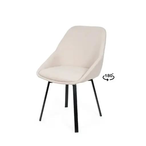 [541071] SILLA GIRATORIA AMELIE BEIGE - SOMCASA