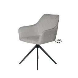 SILLA GIRATORIA AMALIA GRIS CLARO - SOMCASA
