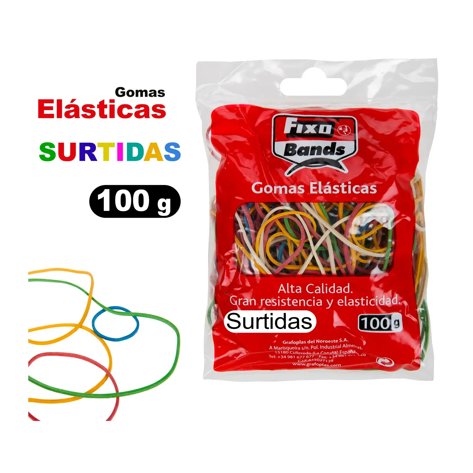 [800630] ANILLOS DE CAUCHO FIXO SURTIDAS 100GR