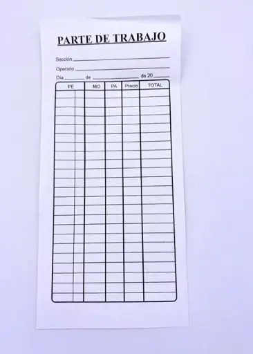[800640] HOJAS PARTE DE TRABAJO A 1+0.10X21.5.90GRAMOS 1000UD