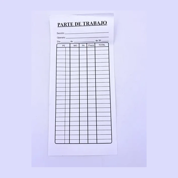 [800640] HOJAS PARTE DE TRABAJO A 1+0.10X21.5.90GRAMOS 1000UD