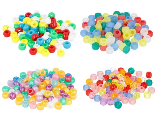 [800645] CUENTAS MULTICOLOR 9MM 4 BOLSAS DE 400UD.1600UD 