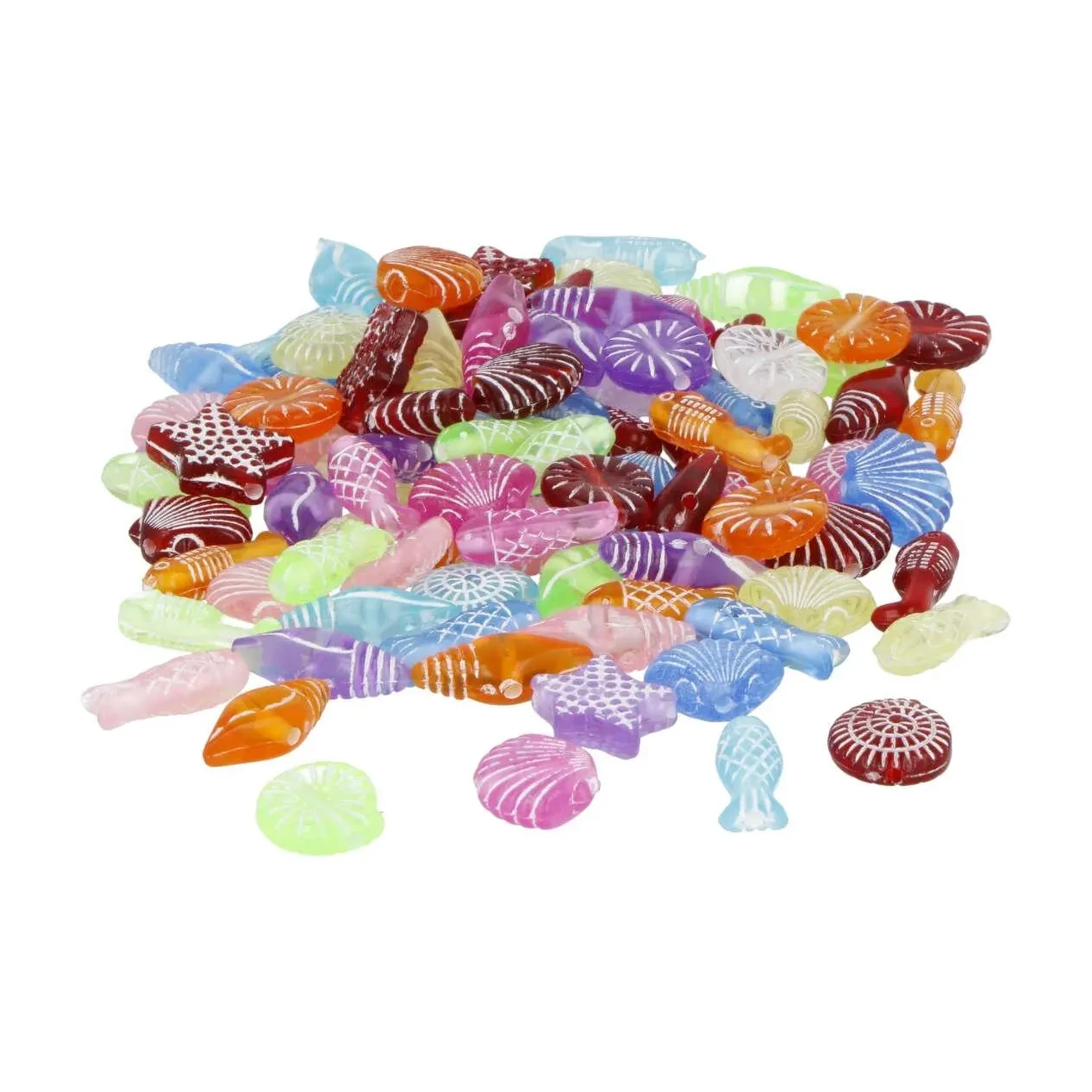 [800647] CUENTAS DE PLASTICO MARINAS MULTICOLOR 12-7MM.500UD 