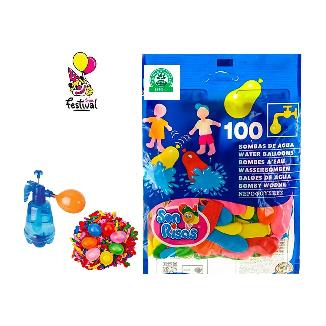 [800663] GLOBOS DE AGUA 1000UD SURT.