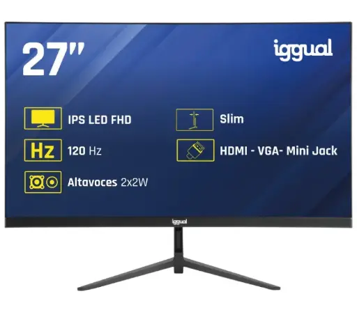 [827073] MONITOR IGGUAL 27" IPS 1MS FHD 120HZ VGA HDMI MM