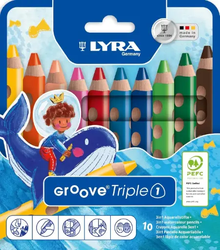 [70146] LÁPICES LYRA GROOVE TRIPLE 1-10COLORES 