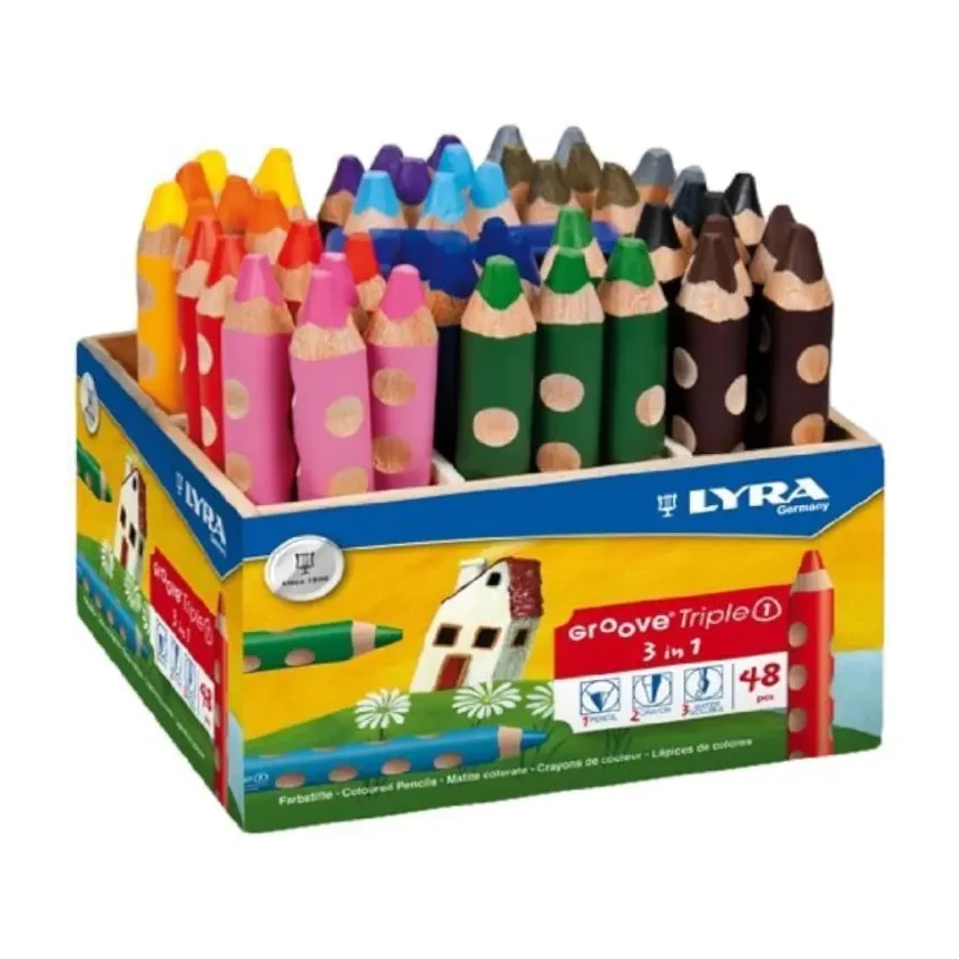 [70150] LÁPICES LYRA GROOVE TRIPLE 1-SCHOOLPACK 48UD