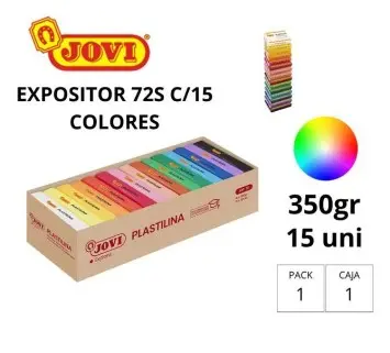 [630135] PLASTILINA JOVI GRANDE 72S CAJA DE 15 UNIDADES COLORES SURTIDOS 350G