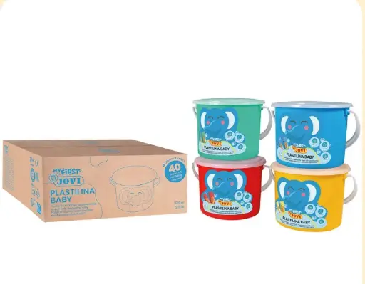 [649488] PLASTILINA JOVI BAÚL ESCOLAR  BABY CON 20 BARRAS DE PLASTILINA SURTIDA