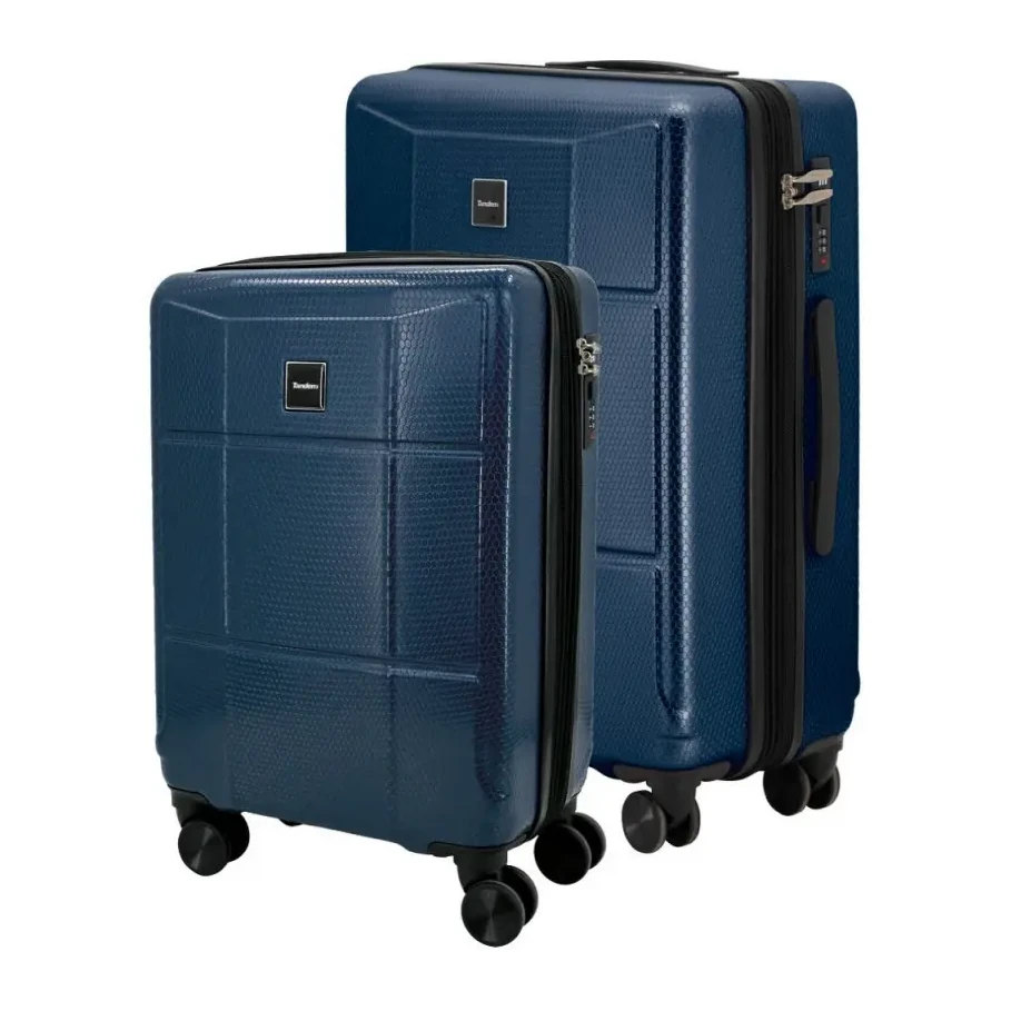 [541390] SET MALETA EXPANDIBLE PALMA AZUL CABINA 20 Y MEDIANA - SPORTANDEM