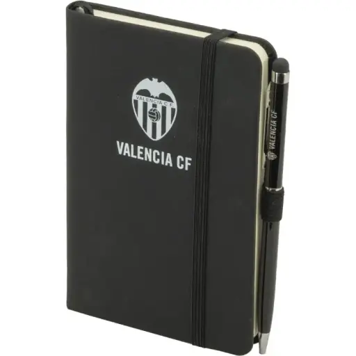 [541520] LIBRETA A5 NEGRA CON BOLIGRAFO METAL VALENCIA - SPORTANDEM