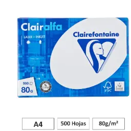 PAPEL A4 80GR BLANCO 500 HOJAS CLAIREFONTAINE