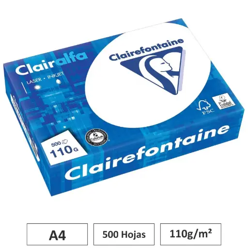 [541693] PAPEL A4 110GR BLANCO 500 HOJAS CLAIREFONTAINE