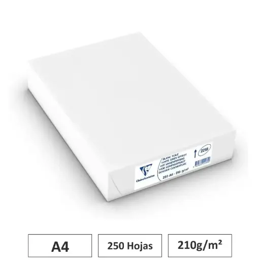 [541699] PAPEL CLAIRALFA BLANCO A4 250 HOJAS 210G CLAIREFONTAINE