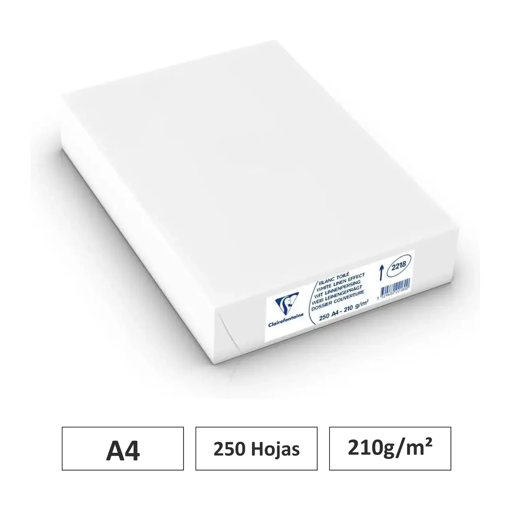 [541699] PAPEL CLAIRALFA BLANCO A4 250 HOJAS 210G CLAIREFONTAINE