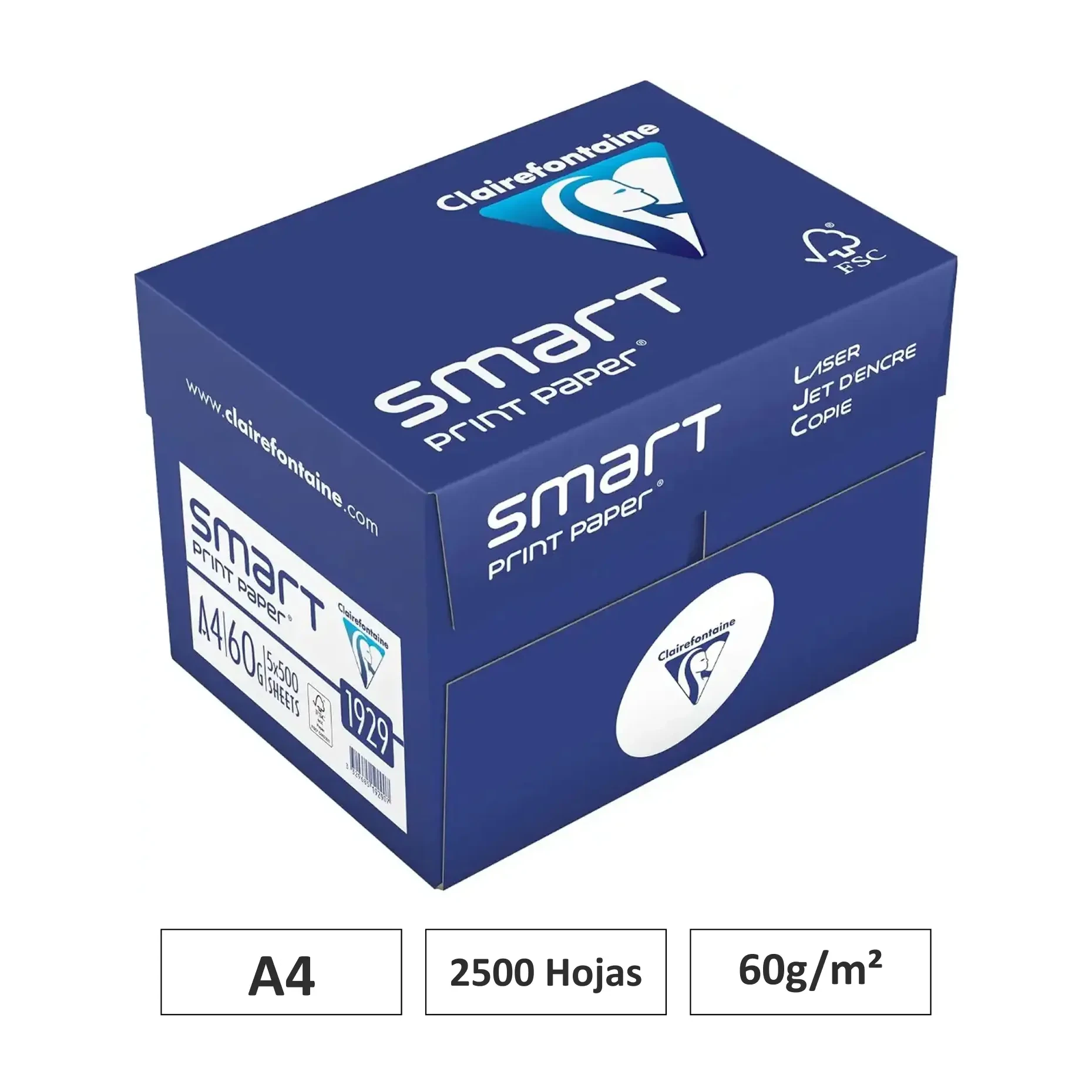 [541703] PAPEL A4 CLAIRALFA 60G CAJA 2500 HOJAS