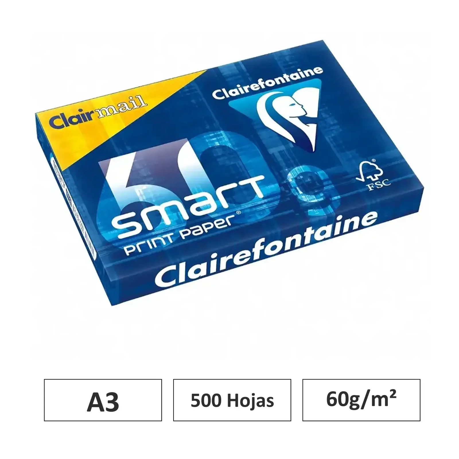 [541704] PAPEL CLAIRALFA BLANCO A3 500 HOJAS 60G CLAIREFONTAINE
