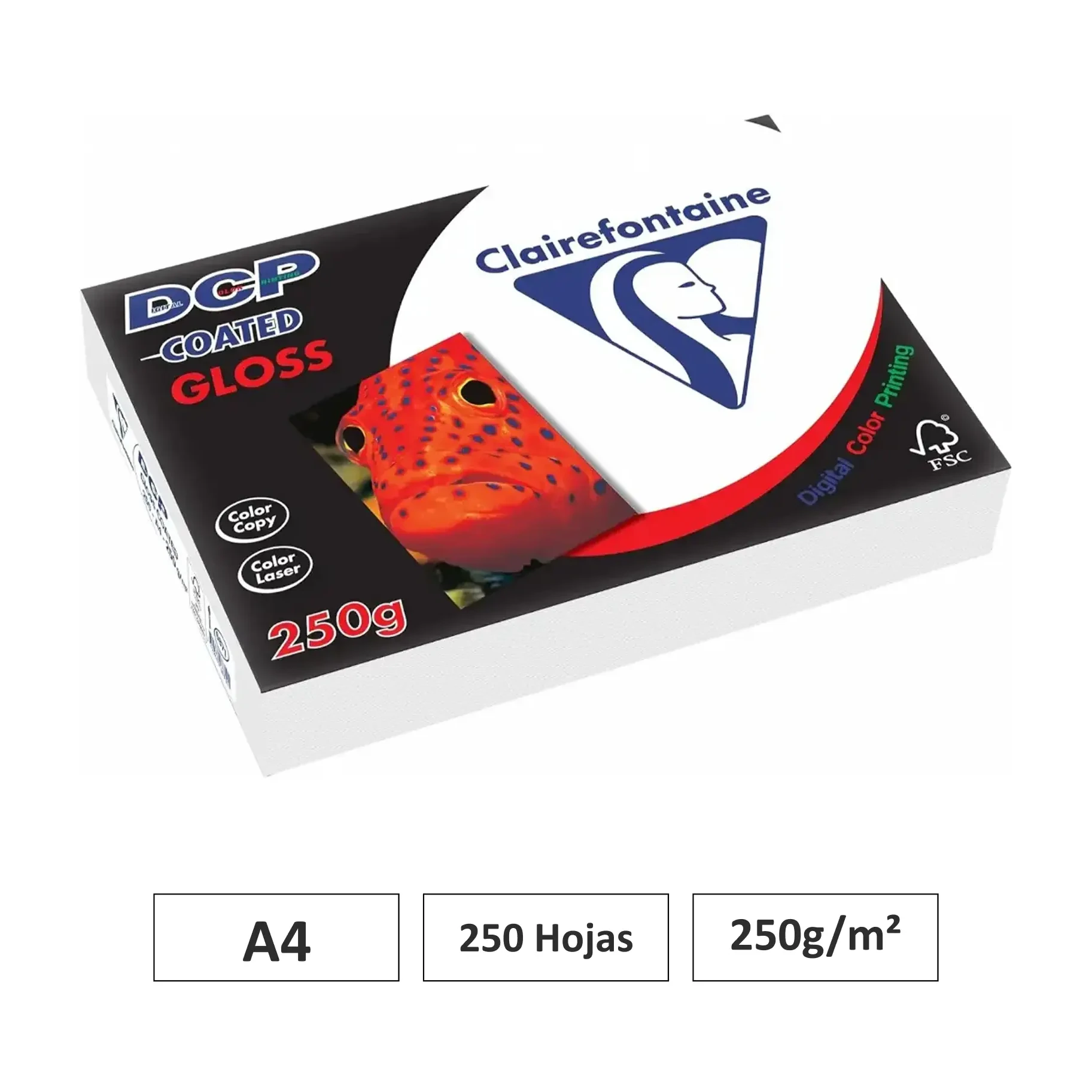 [541724] PAPEL BLANCO A4 250 HOJAS 250G CLAIREFONTAINE