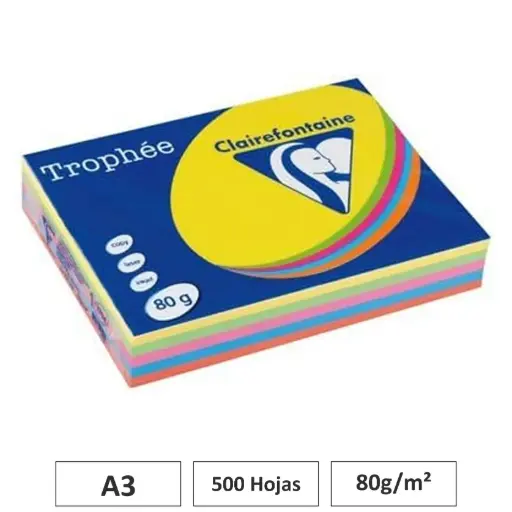 [541752] PAPEL 5 COLORES INTENSOS A3 80G 500 HOJAS