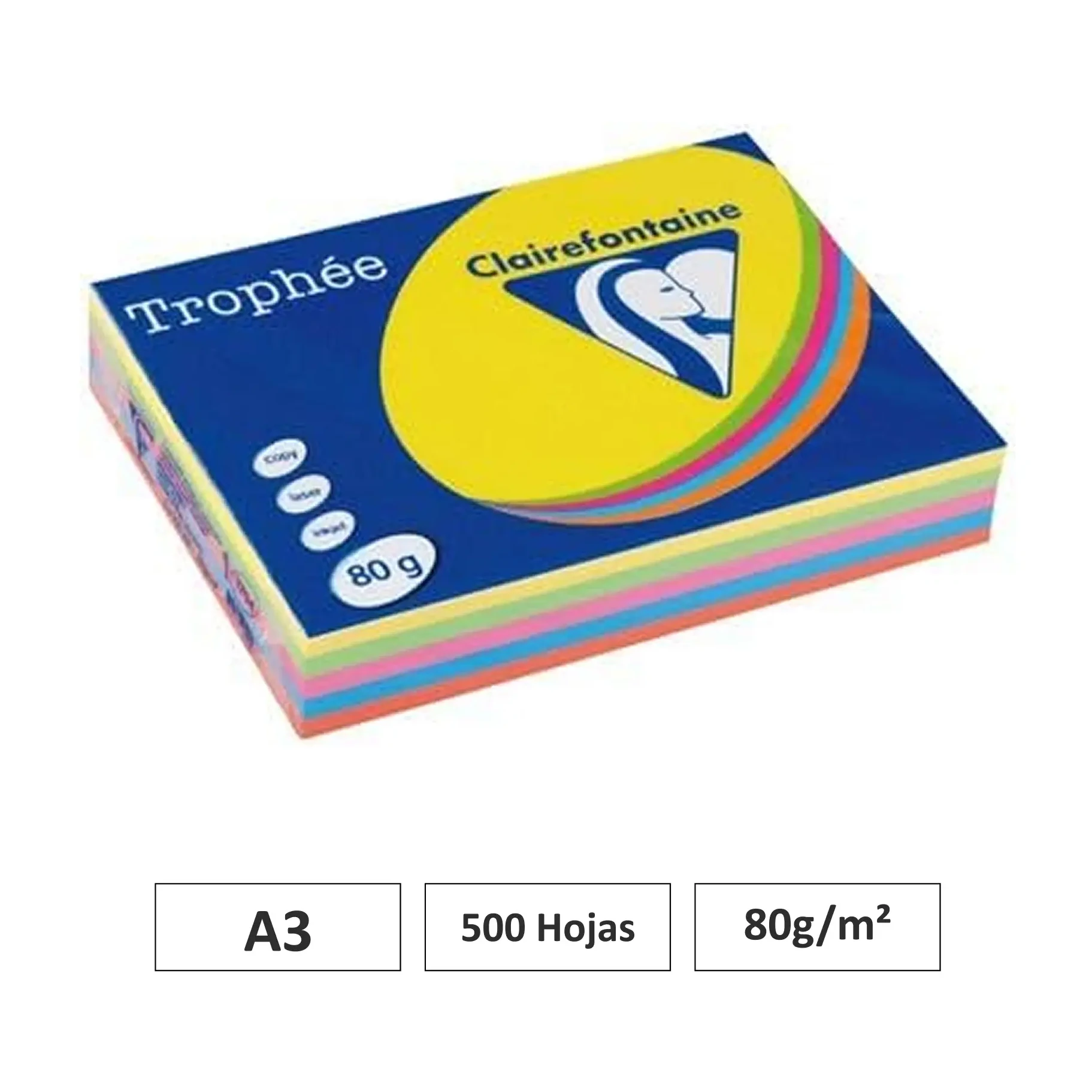 [541753] PAPEL 4 COLORES A3 80G 125 HOJAS