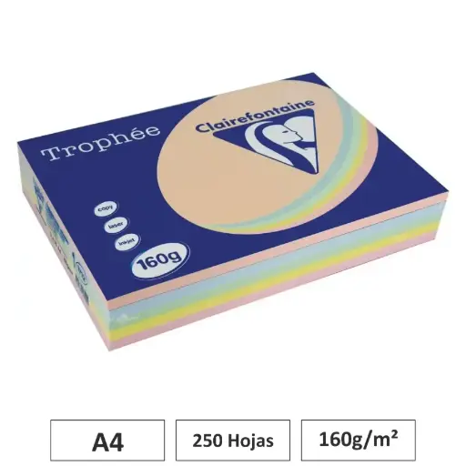[541754] PAPEL COLORES PASTEL A4 250 HOJAS 160G 
