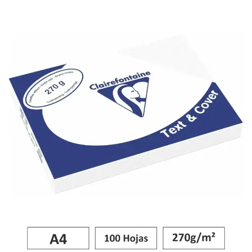 [541759] CARTULINA BLANCO A4 100 HOJAS 270G CLAIREFONTAINE