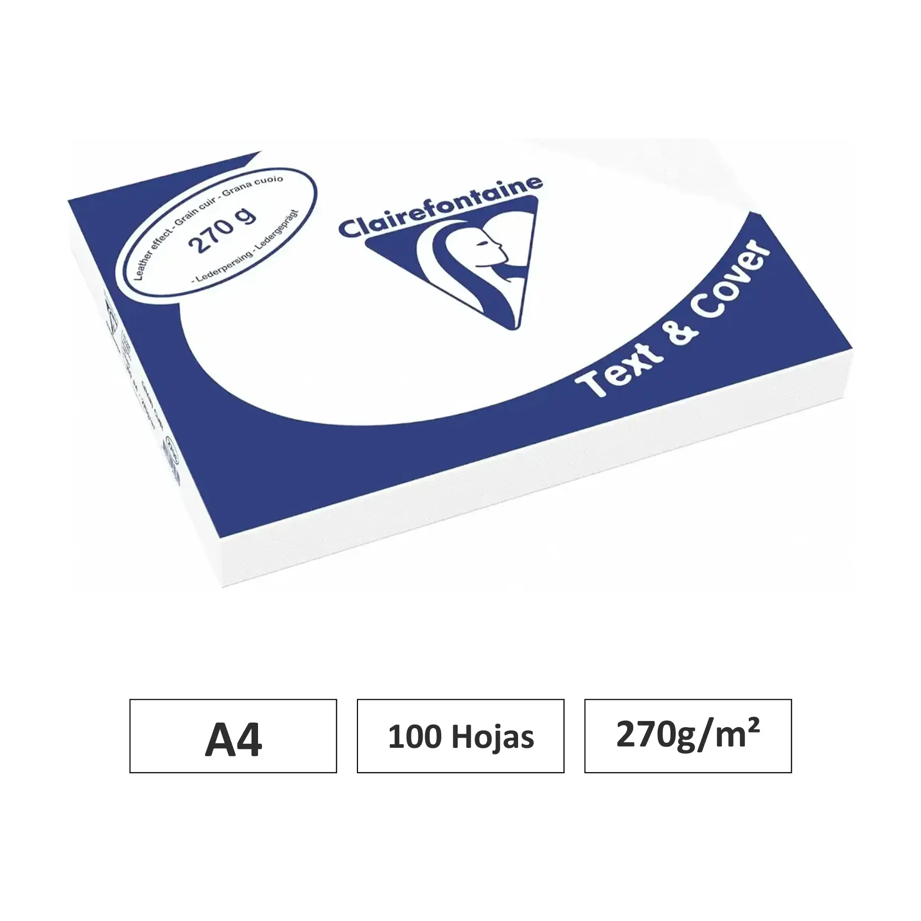 [541759] CARTULINA BLANCO A4 100 HOJAS 270G CLAIREFONTAINE