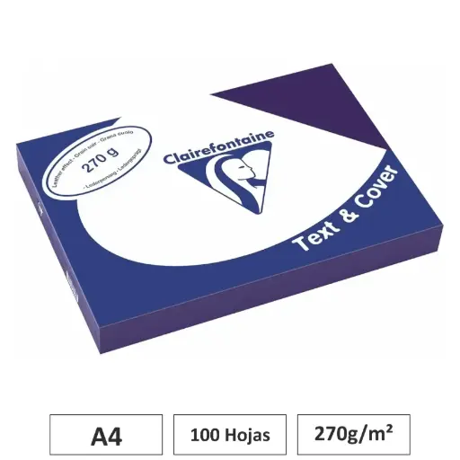 [541763] CARTULINA AZUL REAL A4 100 HOJAS 270G CLAIREFONTAINE