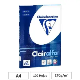 PAPEL A4 80GR BLANCO 100 HOJAS CLAIREFONTAINE