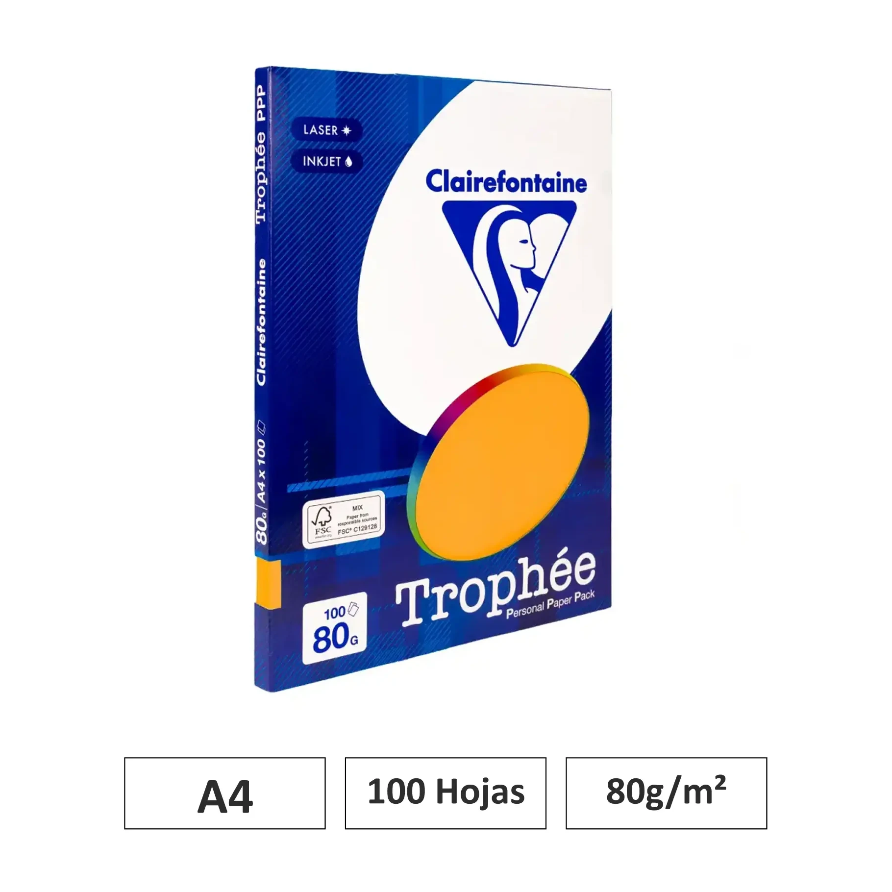 [541782] PAPEL A4 80GR CLEMENTINA 100 HOJAS CLAIREFONTAINE