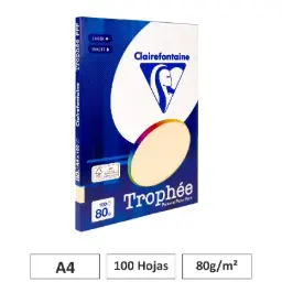 PAPEL A4 80GR BEIGE 100 HOJAS CLAIREFONTAINE