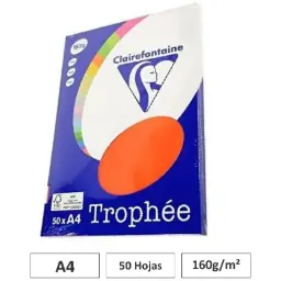PAPEL ROJO CARDENAL A4 160G 50 HOJAS