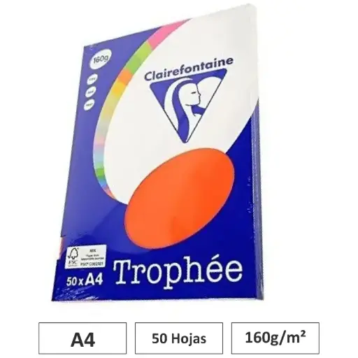 [541804] PAPEL ROJO CARDENAL A4 160G 50 HOJAS