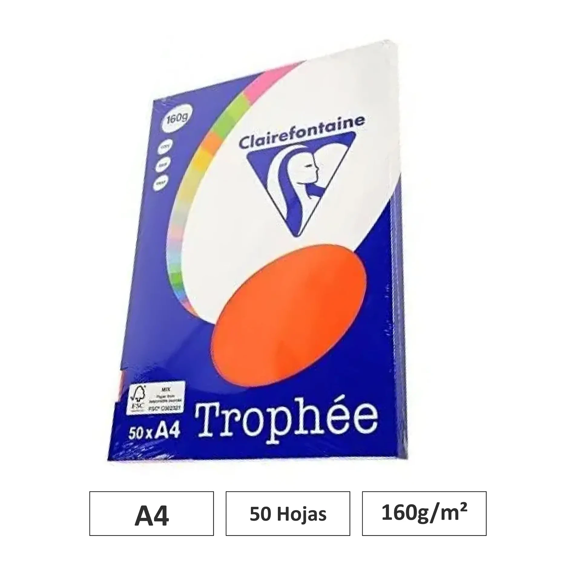 [541804] PAPEL ROJO CARDENAL A4 160G 50 HOJAS