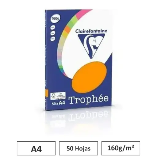 [541805] PAPEL NARANJA A4 160G 50 HOJAS