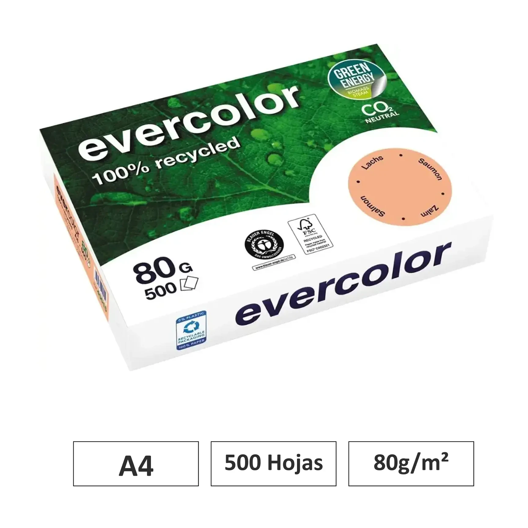 [541827] PAPEL SALMON A4 80G 500 HOJAS 