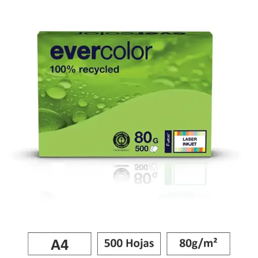 [541828] PAPEL RECICLADO VERDE LIMA A4 80G 500 HOJAS
