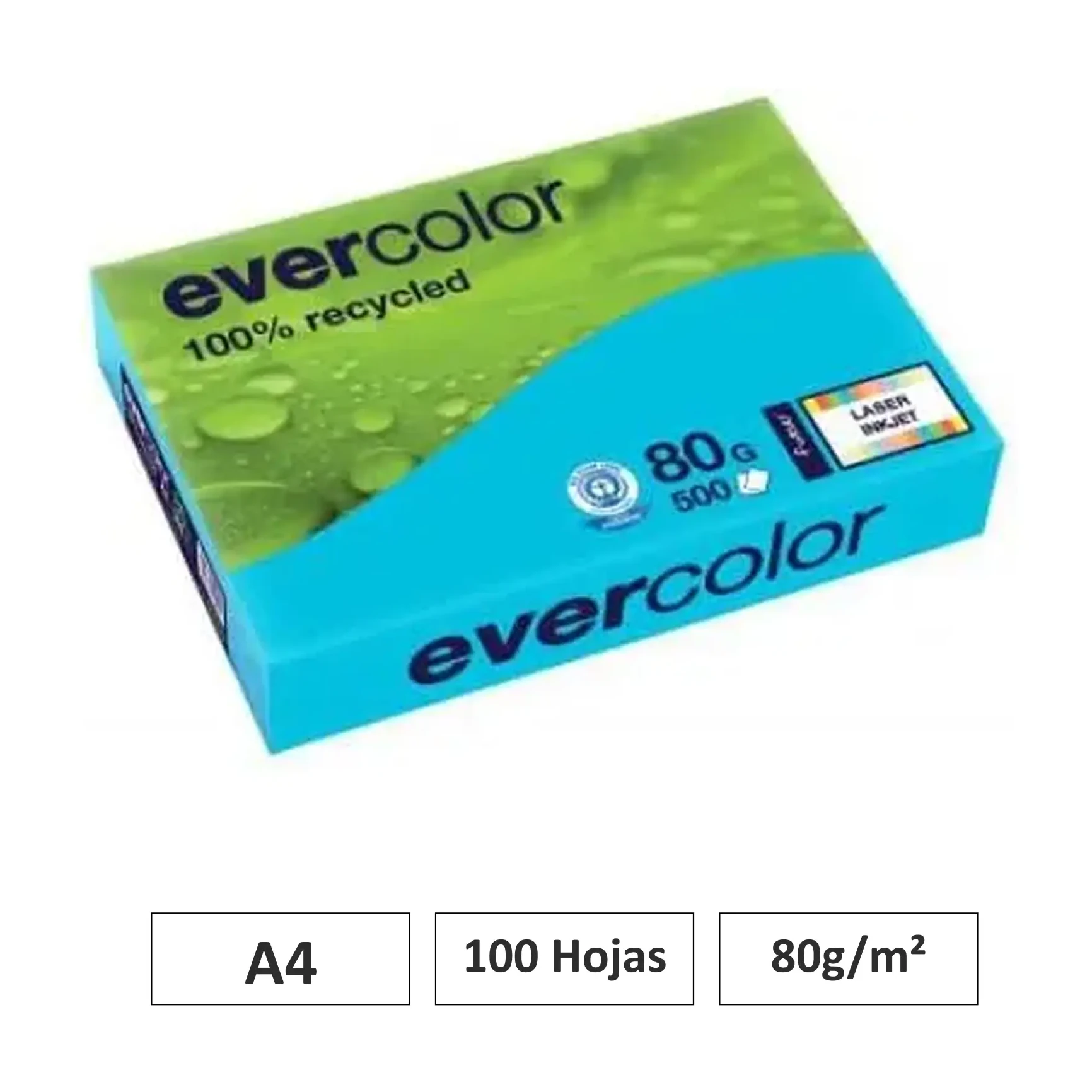 [541829] PAPEL RECICLADO AZUL OSCURO A4 80G 500 HOJAS 