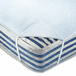SABANA CUNA PROTECTOR IMPERMEABLE RIZO 120X60 BLANCA