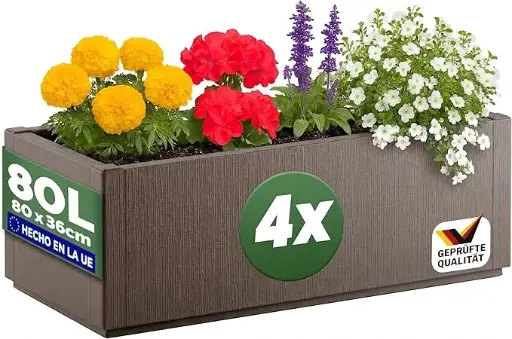 [800772] JARDINERA EXTERIOR 80L DRENAJE INCORPORADO