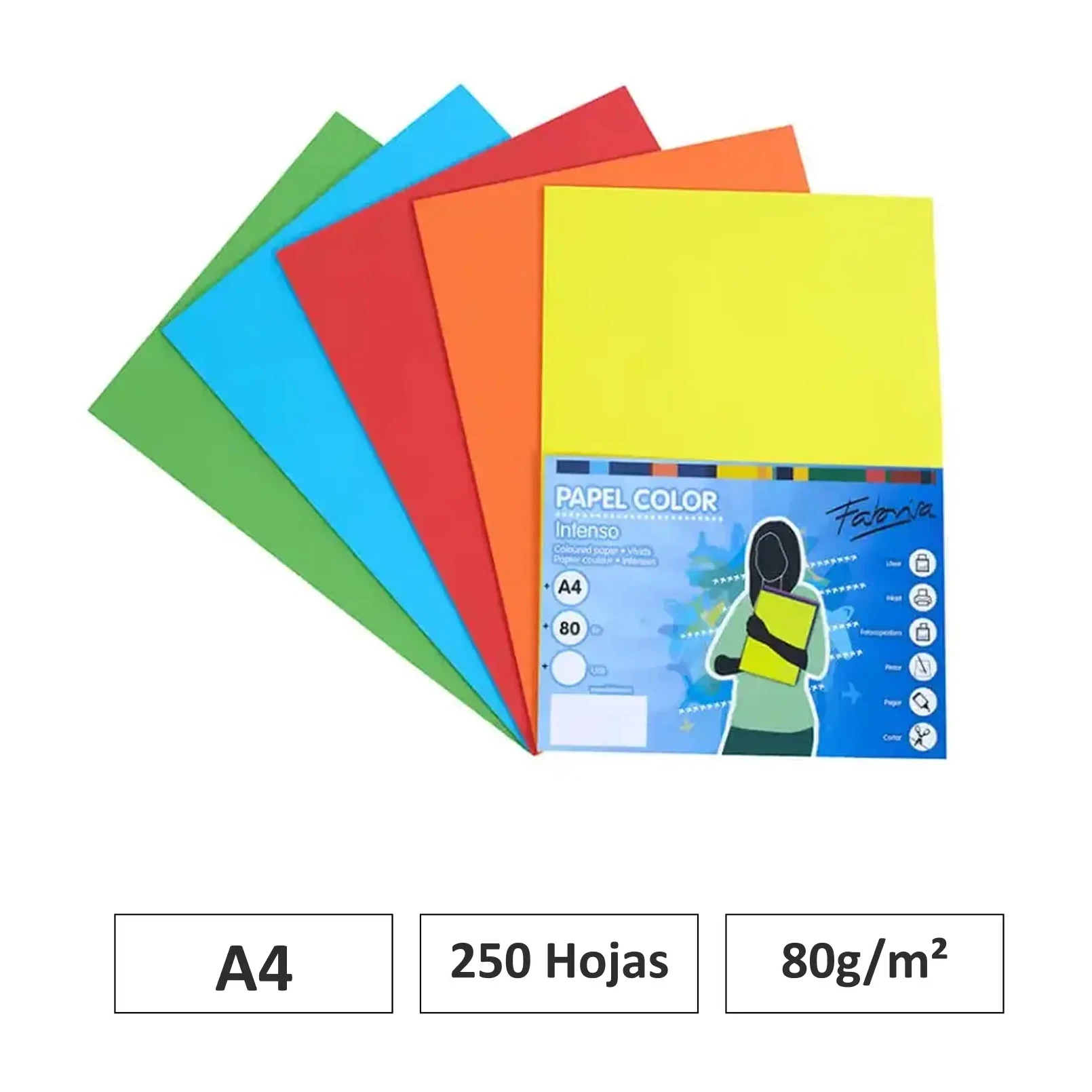 [016330] PAPEL A4 80GR 250HJS SURTIDO INTENSO 