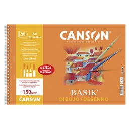 BLOC BASIK DIBUJO GUARRO CON ESPIRAL A3+ C/R 150G/M²