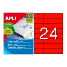 APLI ETIQUETAS ROJAS PERMANENTES 105x37 100 HOJAS