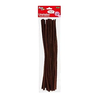 [825091] LIMPIAPIPAS CHENILLA MARRON 4MMX30CM 50 UDS