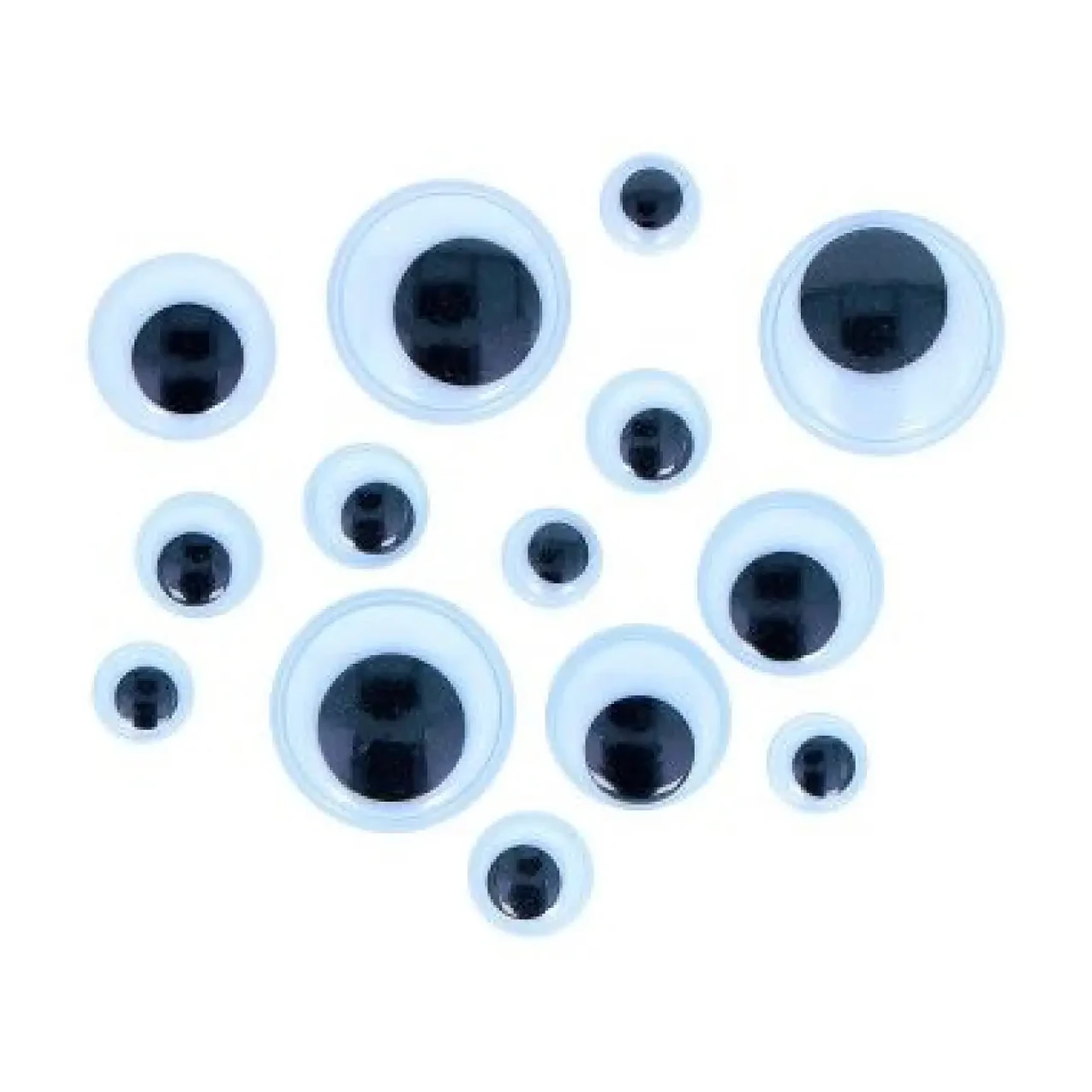 [825706] OJOS MÓVILES NEGROS AUTOADHESIVOS REDONDOS 12MM 60 UNIDADES