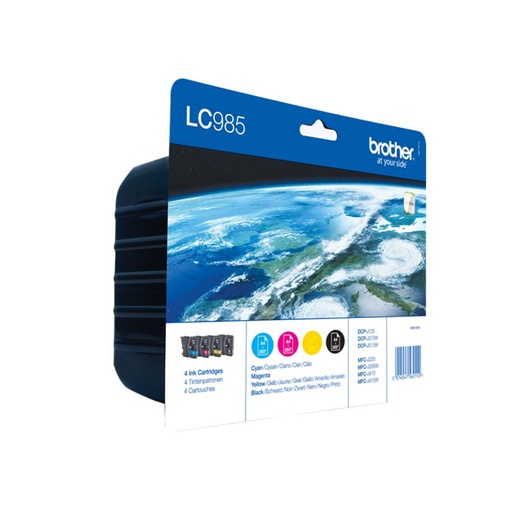[165222] PACK DE 4 CARTUCHOS ORIGINALES BROTHER (BK / C / M / Y) LC985VALBP