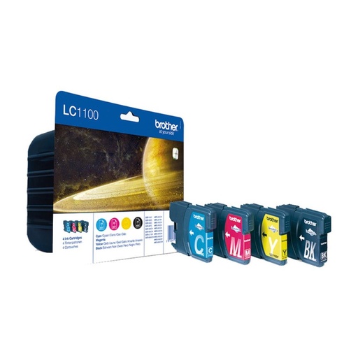 [166226] PACK DE 4 CARTUCHOS ORIGINALES BROTHER (BK / C / M / Y) LC1100VALBP